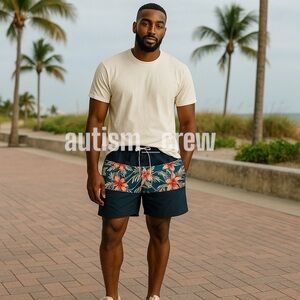 2/$30 💥 NWTs (2XL) St John's Bay Blue Drawstring 9" Seam Swim Shorts (5027)